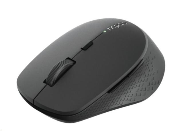 Myš RAPOO M300 Silent Wireless Optical Mouse,  Multi-mode: 2.4 GHz,  Bluetooth 3.0 & 4.0,  čierna