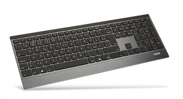 Súprava klávesnice a myši RAPOO 9500M Multi-mode Wireless Ultra-slim Desktop Combo Set (klávesnica. - šedá/ metalická,  m7