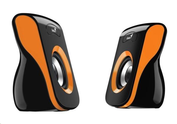 Reproduktory GENIUS SP-Q180 Orange, 2.0, 6 W, napájanie USB, 3,5" jack, čierna a oranžová1