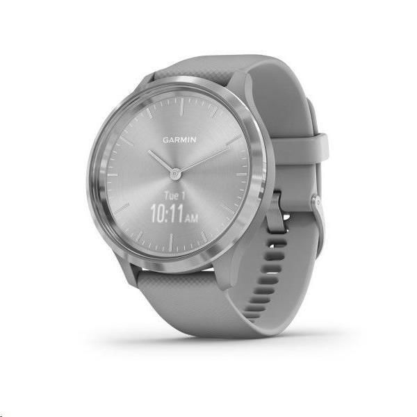 Garmin monitorovací náramek a hodinky vivomove3 Sport,  Silver/ Gray Band
