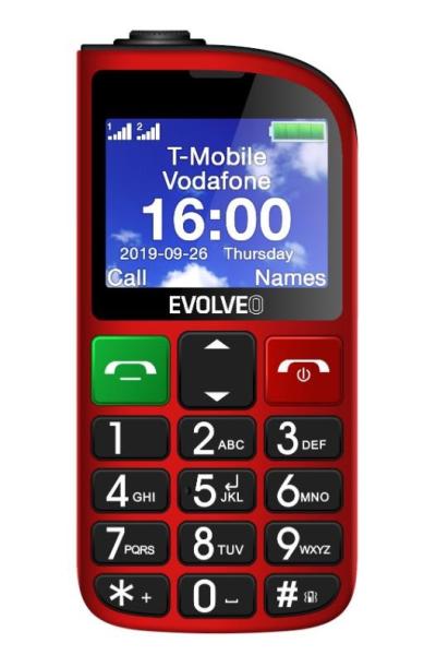 EVOLVEO EasyPhone FM,  mobilný telefón pre seniorov s nabíjacím stojanom (červený)2