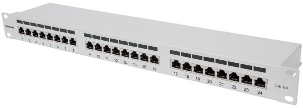 Intellinet Patch panel 24 portov Cat6A, tienený FTP, sivý