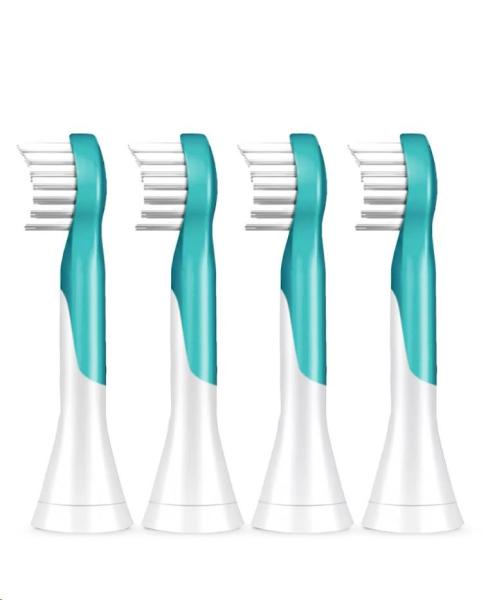 Philips HX6034/ 33 Sonicare For Kids,  náhradní hlavice,  pro děti,  kompaktní velikost,  4 kusy,  nasazovací,  aqua2