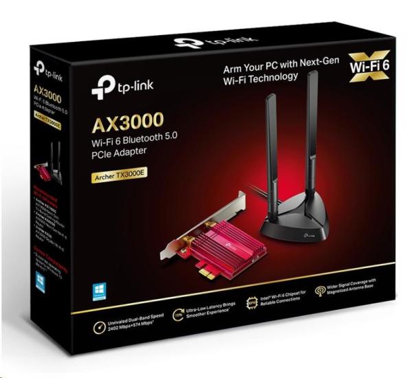 TP-Link Archer TX3000E WiFi6 PCIe adapter (AX3000,2,4GHz/5GHz,Bluetooth5.0)7