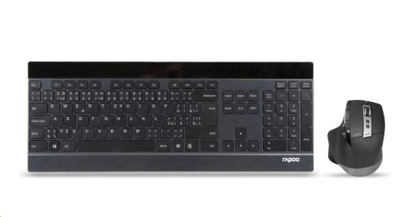 RAPOO set klávesnice a myš 9900M multi-mode bezdrátový ultra-slim CZ/ SK,  černá