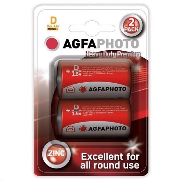 AgfaPhoto zinková baterie R20/ D,  blistr 2ks
