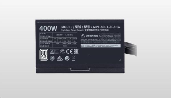 Cooler Master zdroj MWE White 400W V2,  120mm,  80+4