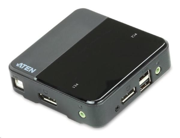 ATEN 2-portový DisplayPort KVM USB,  audio,  vrátane káblov