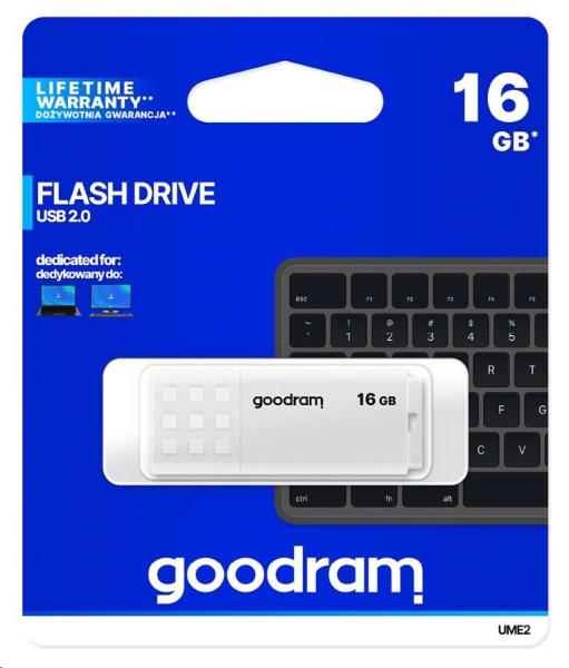GOODRAM Flash disk 16GB UME2,  USB 2.0,  biela4