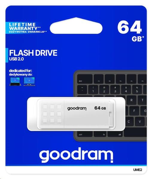 GOODRAM Flash Disk 64GB UME2, USB 2.0, bílá4