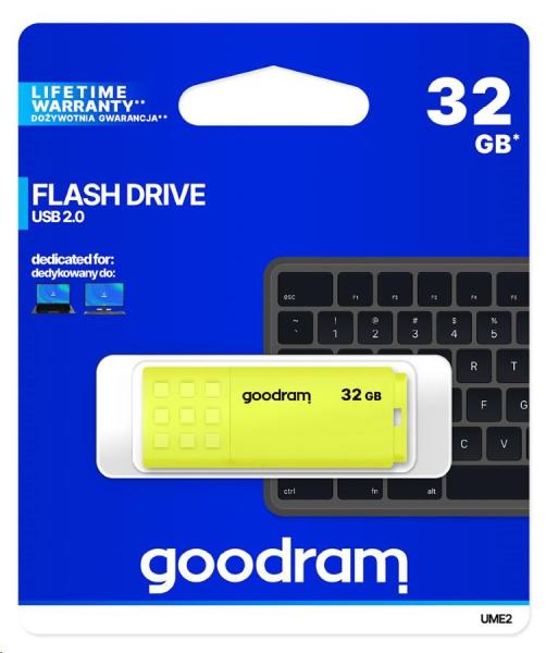 GOODRAM Flash disk 32GB UME2,  USB 2.0,  žltá1