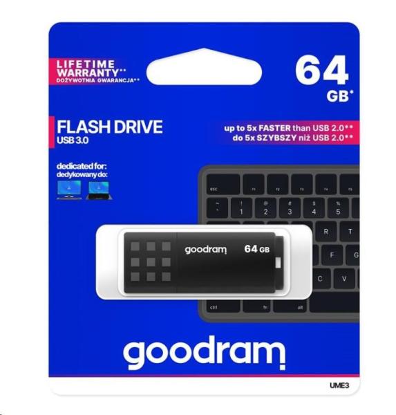 GOODRAM Flash Disk 64GB UME3,  USB 3.0,  čierna1