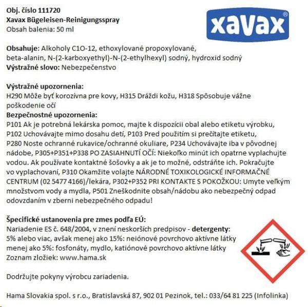 Xavax čisticí sprej na žehličku,  50 ml5