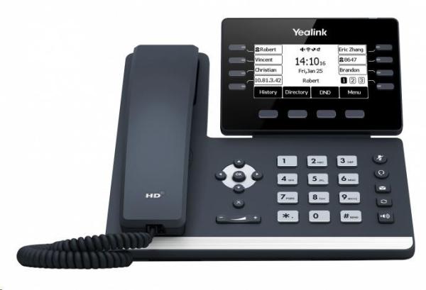 IP telefón Yealink SIP-T53W,  3, 7" 360x160 LCD,  21 prog tl.,  2x10/ 100/ 1000, Wi-Fi,  Bluetooth, PoE, 12xSIP,  2xUSB, bez adapté1