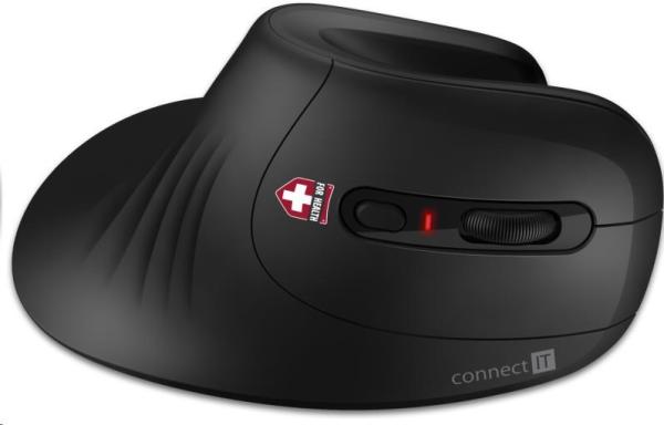 CONNECT IT FOR HEALTH Ergonomická vertikálna myš (+ 1x batéria AA zdarma) bezdrôtová, čierna0
