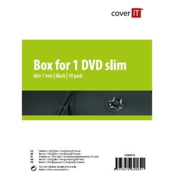 COVER IT obal na 1 DVD 7mm slim black 10ks/ bal1