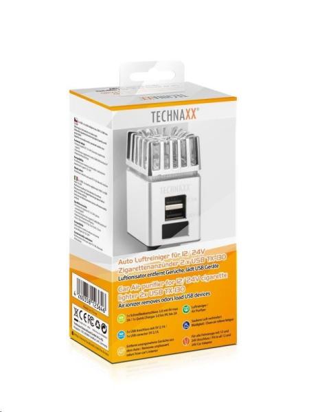 Technaxx čistička vzduchu do auta do zásuvky zapalovače,  2x USB3
