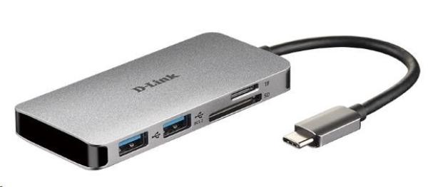 D-Link DUB-M610 Rozbočovač USB-C 6 v 1 s HDMI/ čítačkou kariet/ prívodom napájania