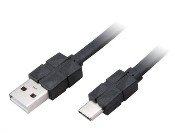 Kábel AKASA PROSLIM USB 2.0 Typ C na typ A,  100 cm