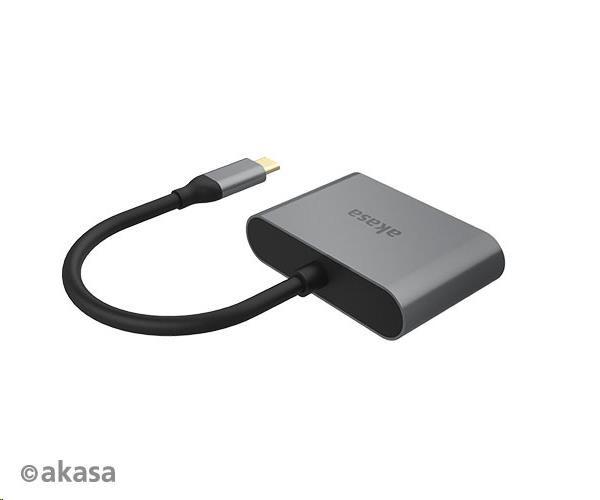 Adaptér AKASA USB-C 2 v 1 (výstup na jeden alebo dva displeje,  HDMI a VGA)3