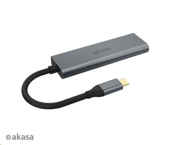 AKASA Hub USB-C 4x USB 3.0 port,  hliník2