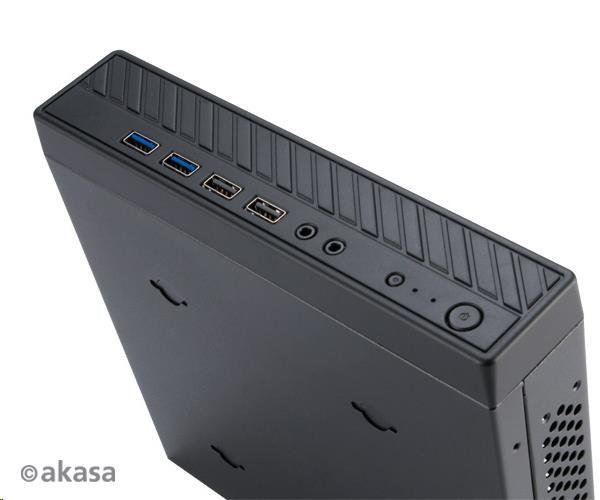 Skriňa AKASA Cypher MX3,  tenké mini-ITX (Sub 2L Chassis s 2 x USB 2.0 a 2 x USB 3.0,  možnosť montáže na VESA)4