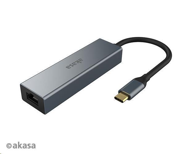 AKASA USB Type-C 4-v-1 rozbočovač s Ethernetom2