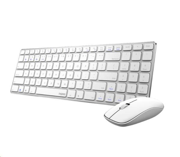 Súprava klávesnice a myši RAPOO 9300M,  bezdrôtová,  viacrežimová tenká myš,  ultratenká klávesnica,  biela4