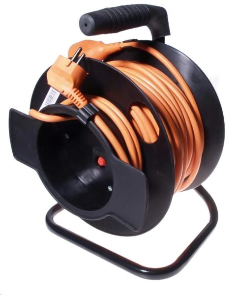 PREMIUMCORD Predlžovací kábel 230V bubon 50m,  čierny