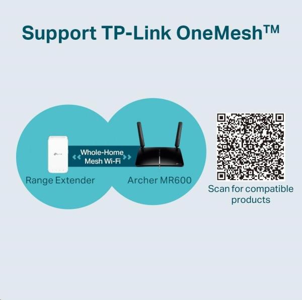 TP-Link Archer MR600 OneMesh WiFi5 router (AC1200, 2,4GHz/5GHz, 3xGbELAN,1xGbEWAN, 4G LTE, Cat6, 1xMicroSIM)6