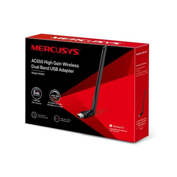 MERCUSYS MU6H WiFi5 USB adapter (AC650, 2, 4GHz/ 5GHz, USB2.0)2