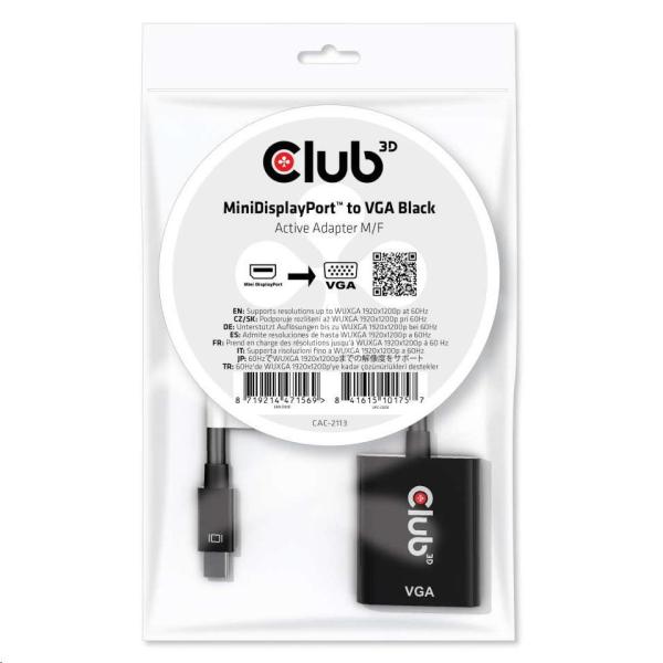 Aktívny adaptér Club3D Mini DisplayPort na VGA0