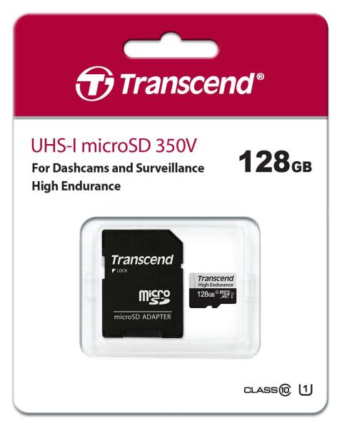 Karta TRANSCEND MicroSDXC 128 GB 350V,  vysoká odolnosť0