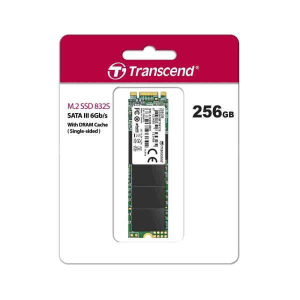 TRANSCEND SSD MTS832S,  jednostranný,  256 GB,  M.2 2280,  SATA B+M Key,  TLC3