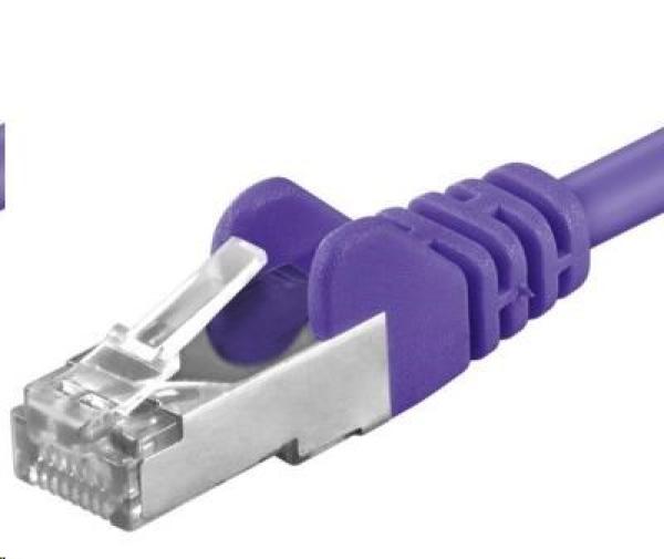 PREMIUMCORD Patch kábel CAT6a S-FTP,  RJ45-RJ45,  AWG 26/ 7 5m fialový
