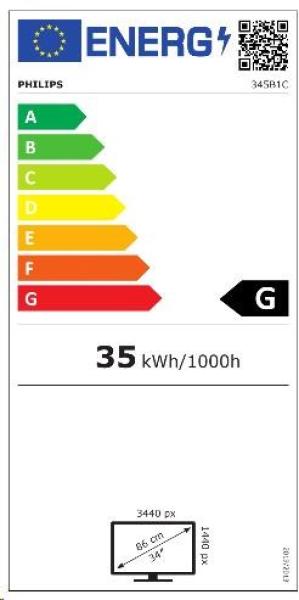 Philips MT VA LED 345B1C/ 00 - VA panel,  3440x1440,  2xHDMI,  DP,  USB,  reproduktory,  na výšku,  zakrivený1