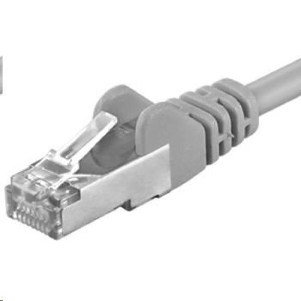 PREMIUMCORD Patch kábel CAT6a S-FTP,  RJ45-RJ45,  AWG 26/ 7 0, 25m sivý
