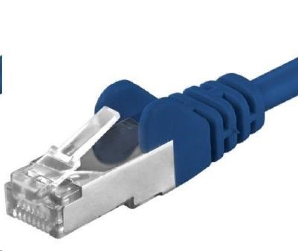 PREMIUMCORD Patch kábel CAT6a S-FTP,  RJ45-RJ45,  AWG 26/ 7 0, 25m modrý