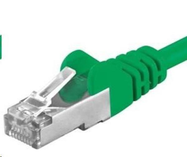 PREMIUMCORD Patch kábel CAT6a S-FTP,  RJ45-RJ45,  AWG 26/ 7 0, 25m zelený