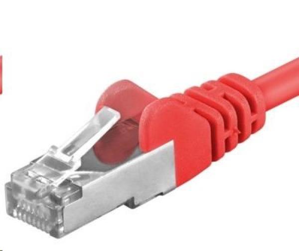 PREMIUMCORD Patch kábel CAT6a S-FTP,  RJ45-RJ45,  AWG 26/ 7 0, 25m červený