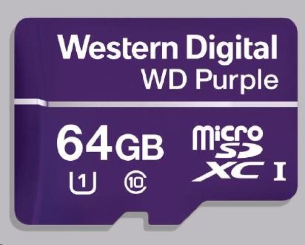 Karta WD MicroSDXC 64 GB fialová WDD064G1P0C Trieda 10,  16 TBW