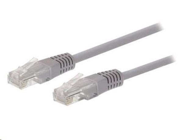 C-TECH patchcord Cat5e,  UTP,  sivý,  50 m