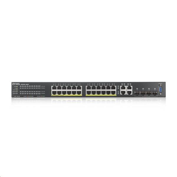 Zyxel GS2220-28HP 28-portový gigabitový PoE manažovaný L2 switch,  24x gigabitový RJ45,  4x gigabitový RJ45/ SFP,  PoE 375 0