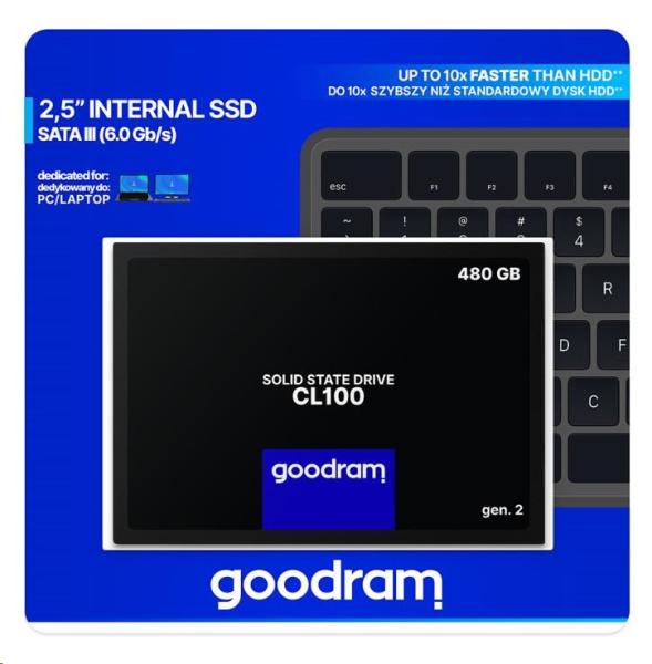 GOODRAM SSD CL100 Gen.3 480 GB SATA III 7 mm, 2,5"2