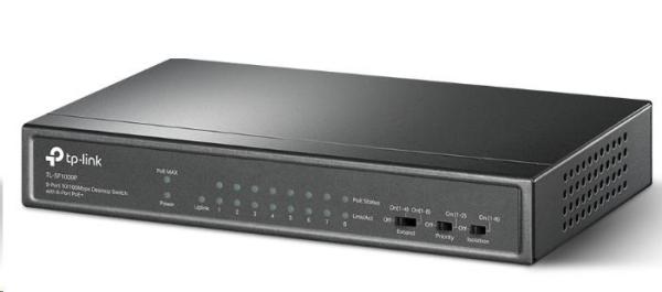 TP-Link CCTV switch TL-SF1009P (8x100Mb/ s,  1x100Mb/ s uplink,  8xPoE+,  65W,  fanless)1