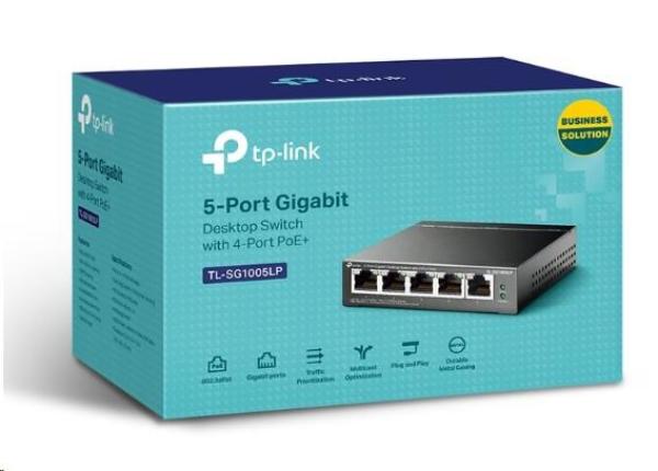 TP-Link switch TL-SG1005LP (5xGbE,  4xPoE+,  40W,  fanless)2