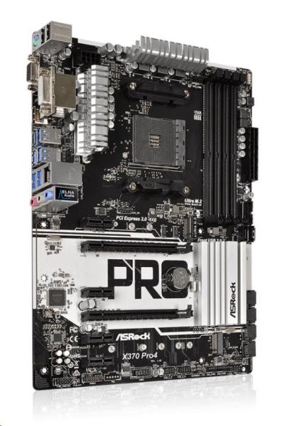 ASRock MB Sc AM4 X370 PRO4,  AMD X370,  4xDDR4,  VGA4