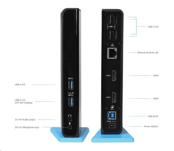 iTec USB 3.0/ USB-C Duálna dokovacia stanica HDMI3