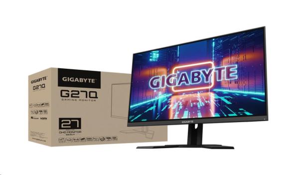 GIGABYTE LCD - 27" Gaming monitor G27Q,  IPS,  2560 x 1440 QHD,  144Hz,  1000:1,  350cd/ m2,  1ms,  2xHDMI,  1xDP6