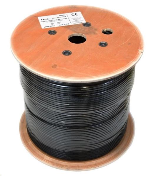 UTP kabel LEXI-Net,  Cat6,  drát,  dvojitý PVC+PE,  černý,  500m,  cívka